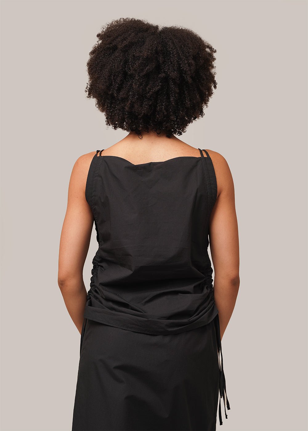Baserange Black Pictorial Strap Top - New Classics Studios Sustainable Ethical Fashion Canada