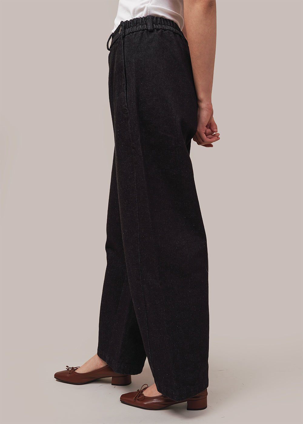 Cordera Black Denim Twist Pants - New Classics Studios Sustainable Ethical Fashion Canada