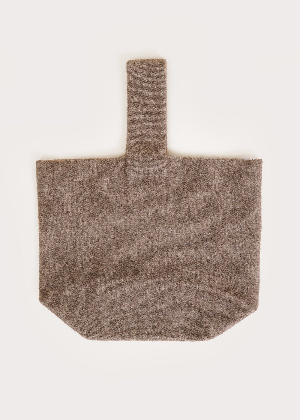 Grey Wool Knit Bucket Bag