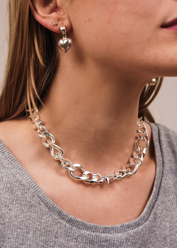 Figaro Spike Necklace in Silver by MARTINE ALI – New Classics 