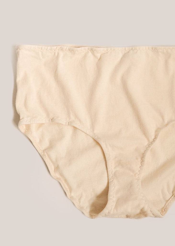 Premium Photo  Women's basic cotton beige panties on the shelf in
