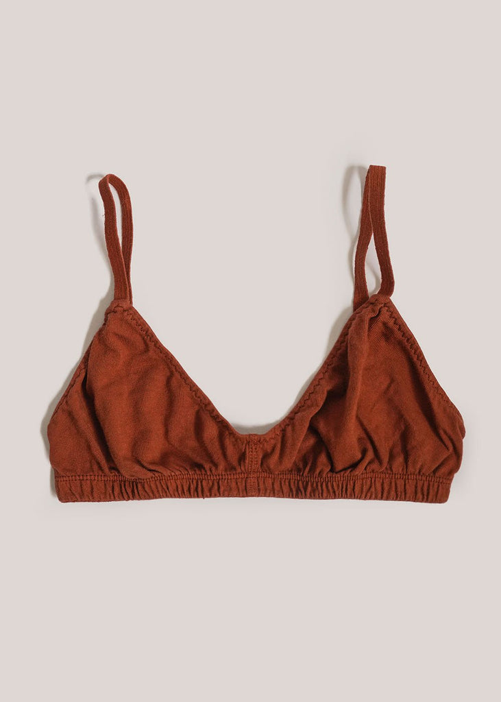 Organic Cotton Wide Strap Bralette in Rust, Ethical & Sustainable Lingerie