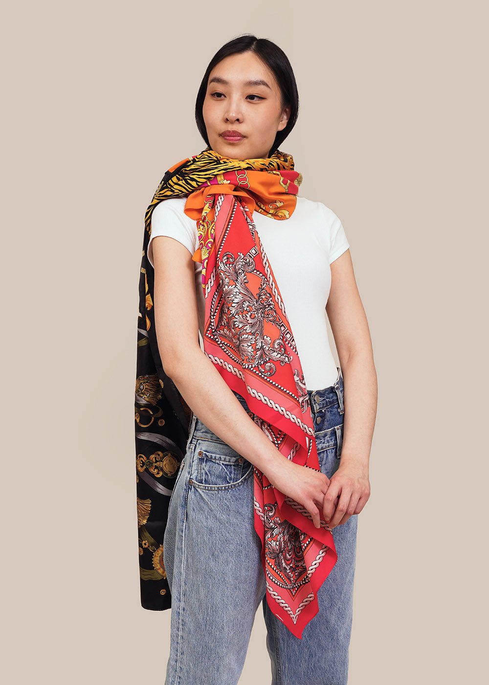 Paris RE Made XL Vintage Scarf - New Classics Studios Sustainable Ethical Fashion Canada