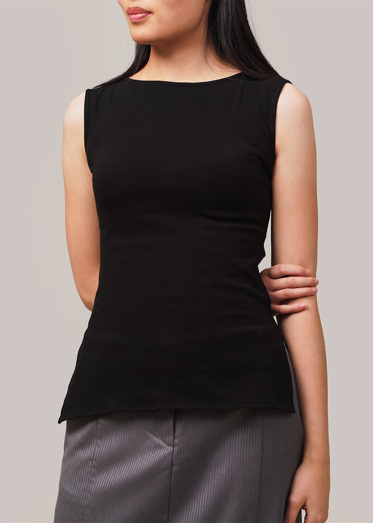 Permanent Vacation Black E-Meet Tank Top - New Classics Studios Sustainable Ethical Fashion Canada