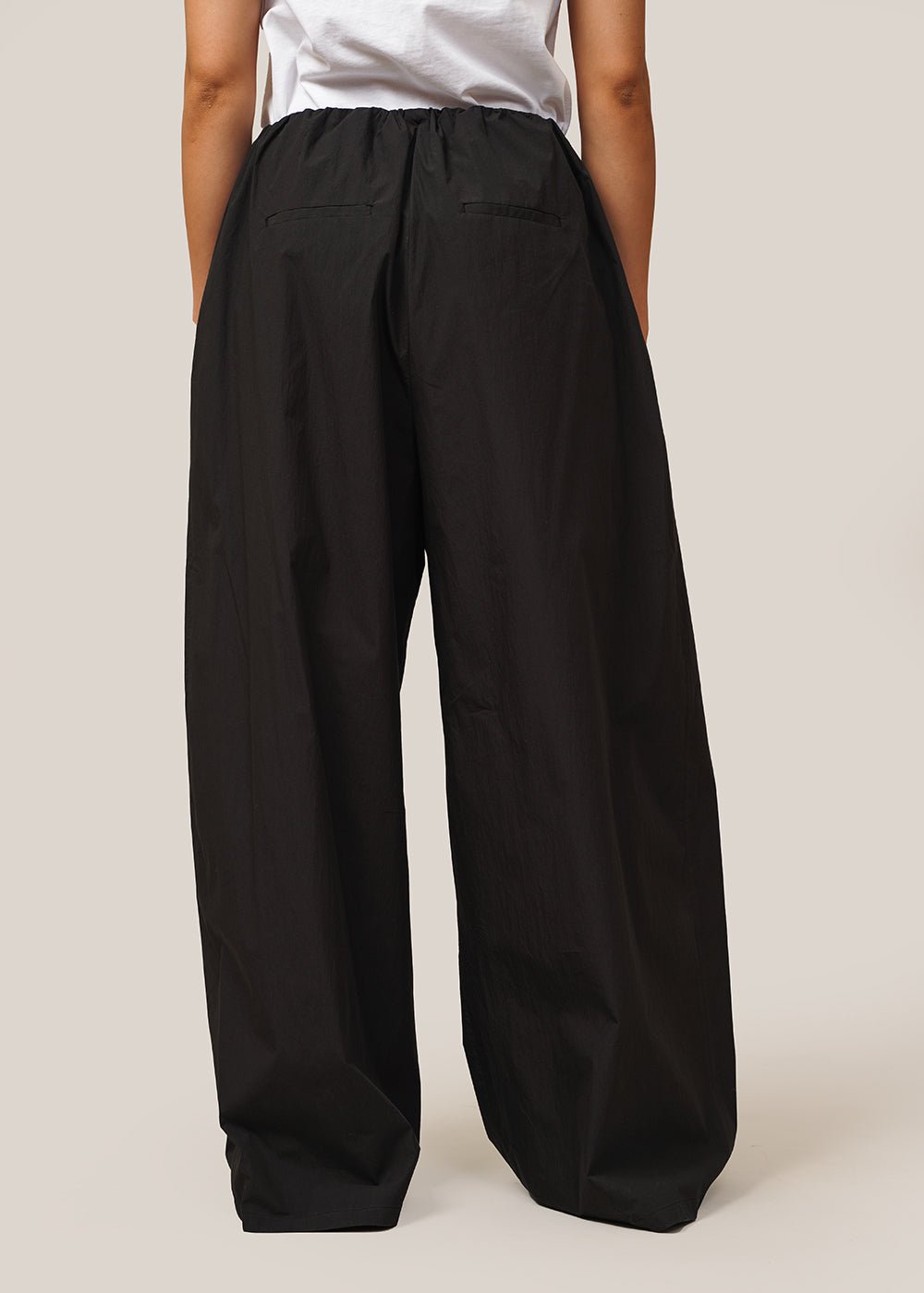 Cotton Banding Wide Pants in Black by AMOMENTO – New Classics Studios
