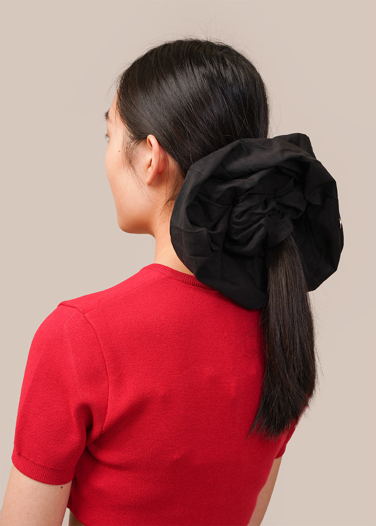 Black Sheer Cotton Scrunchies