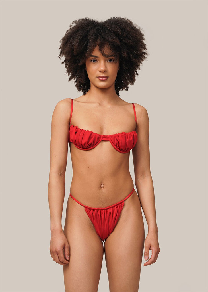 Belle The Label Red Pia Bikini Bottom - New Classics Studios Sustainable Ethical Fashion Canada