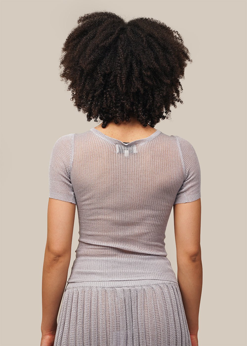 Belle The Label Silver Yara Knit Top - New Classics Studios Sustainable Ethical Fashion Canada