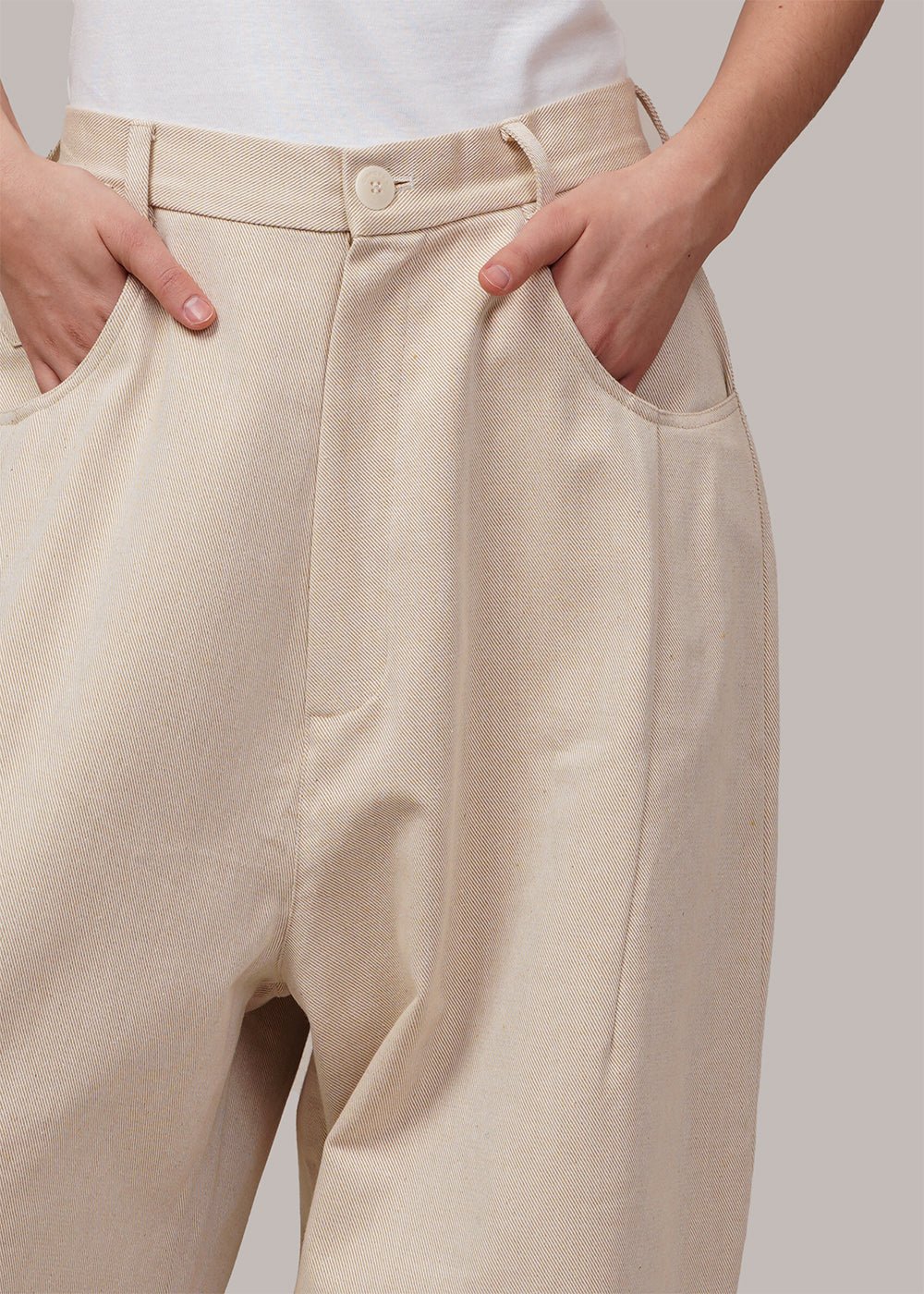 Cordera Alabaster Baggy Pants - New Classics Studios Sustainable Ethical Fashion Canada