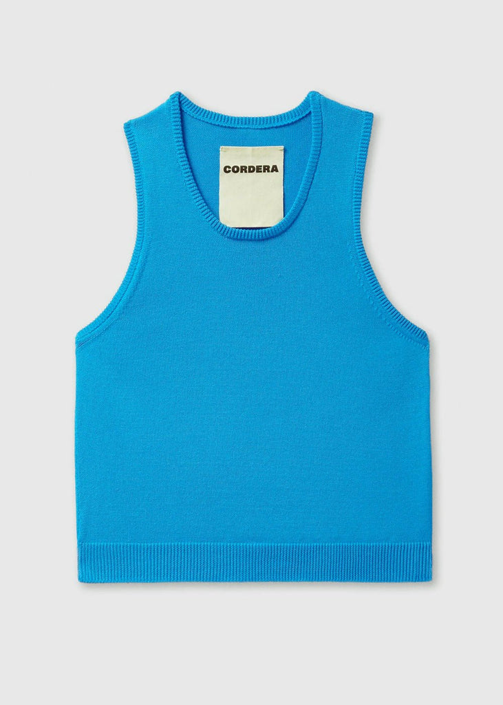 Cordera Ceruleo Cotton Cropped Tank Top - New Classics Studios Sustainable Ethical Fashion Canada