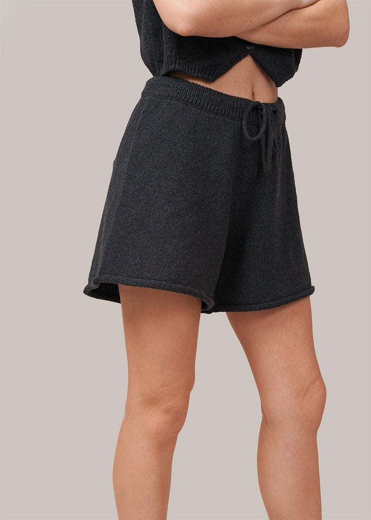 Cordera Charcoal Heather Cotton Shorts - New Classics Studios Sustainable Ethical Fashion Canada