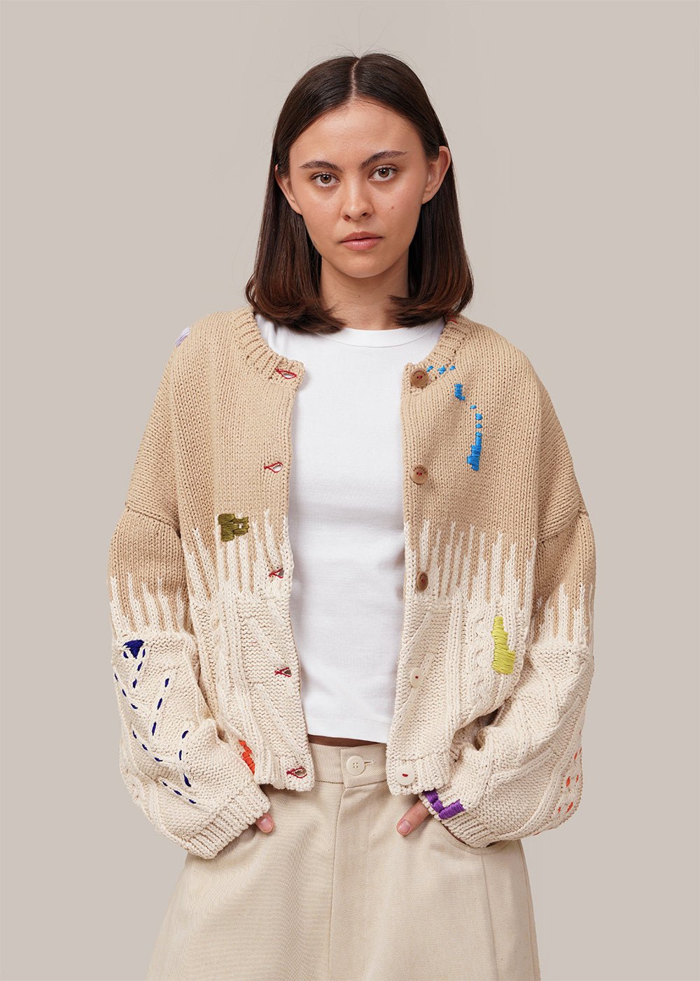 Cordera Cotton Embroidered Cardigan - New Classics Studios Sustainable Ethical Fashion Canada