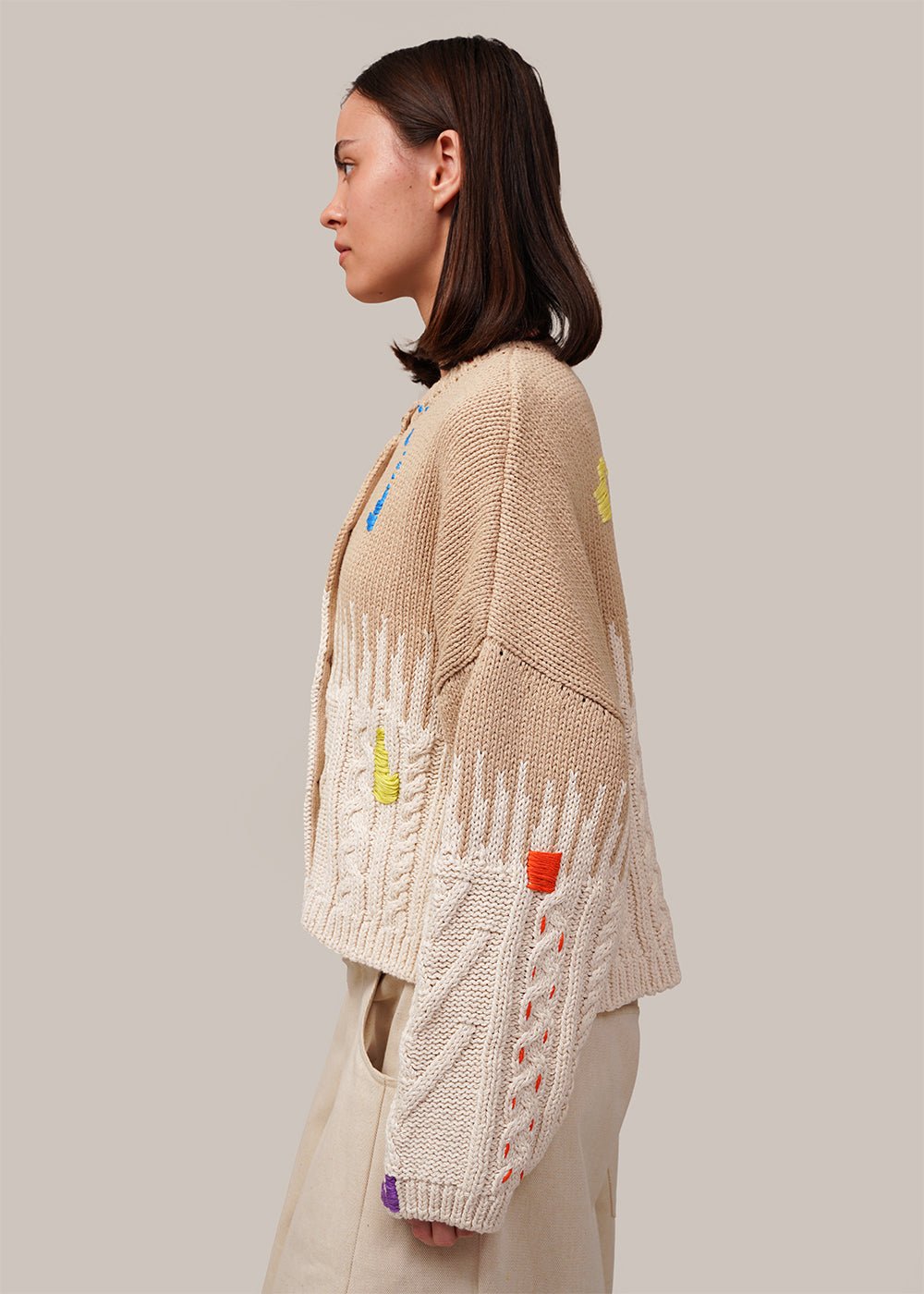 Cordera Cotton Embroidered Cardigan - New Classics Studios Sustainable Ethical Fashion Canada
