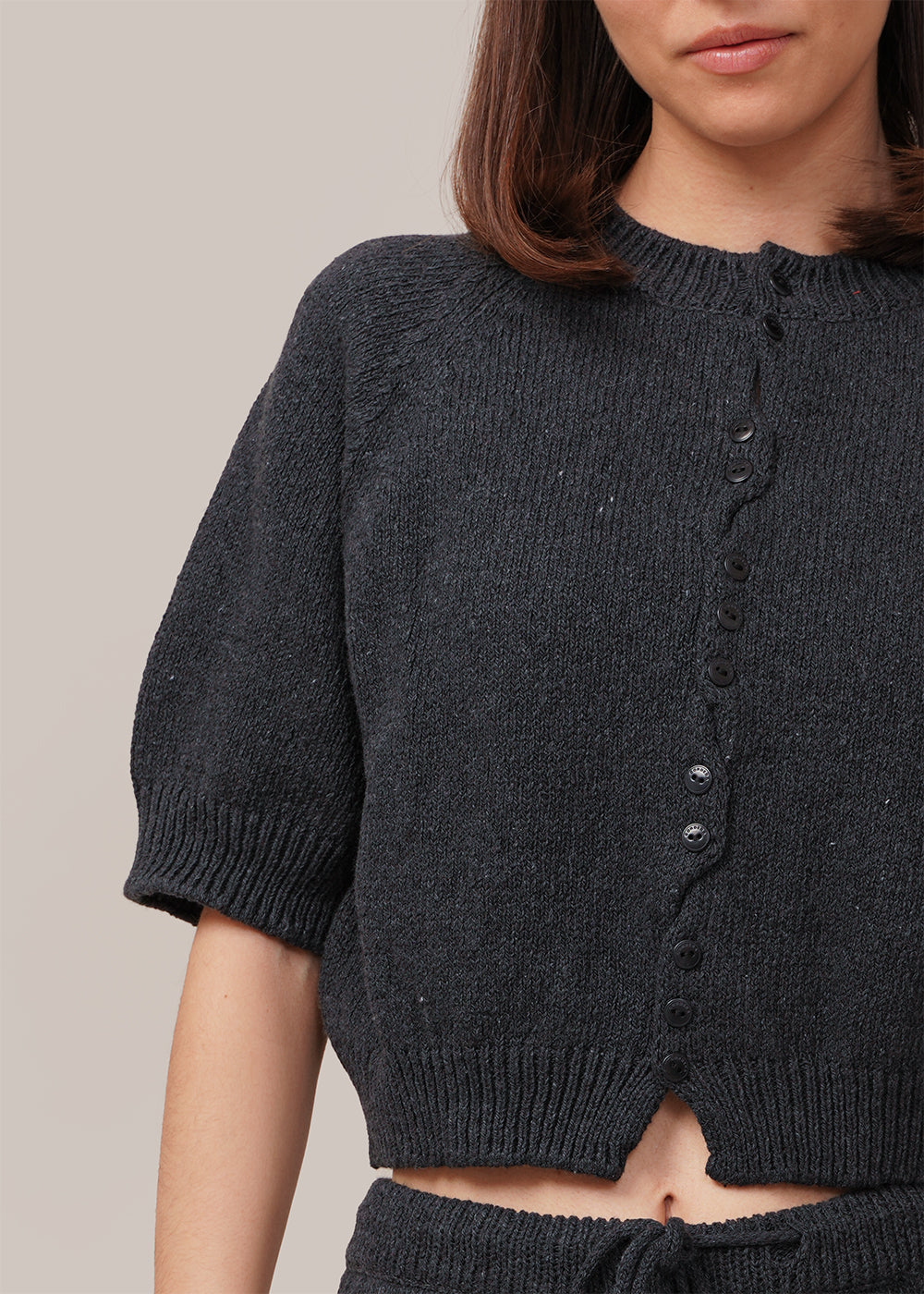 Charcoal Heather Cotton Top