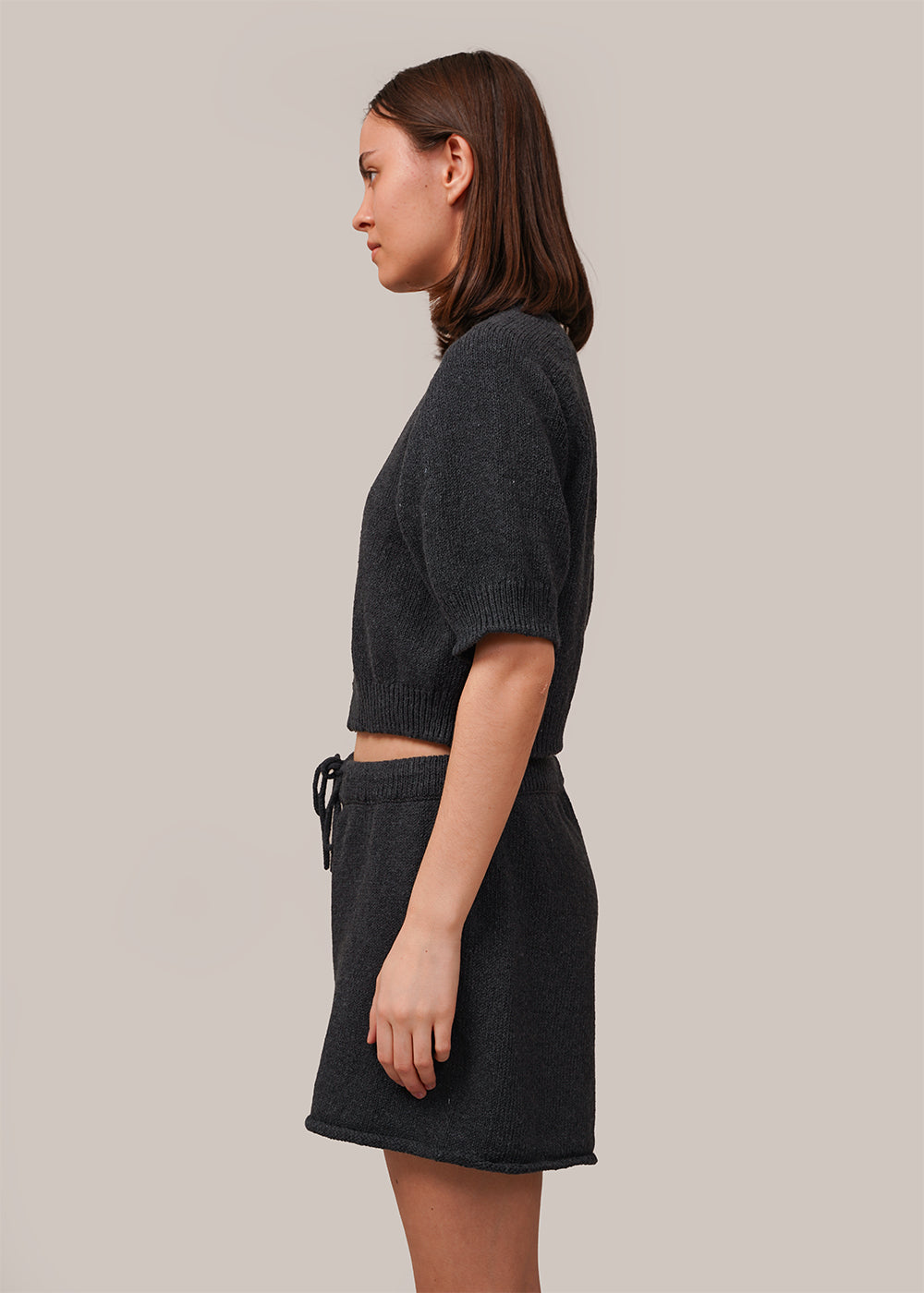 Charcoal Heather Cotton Top