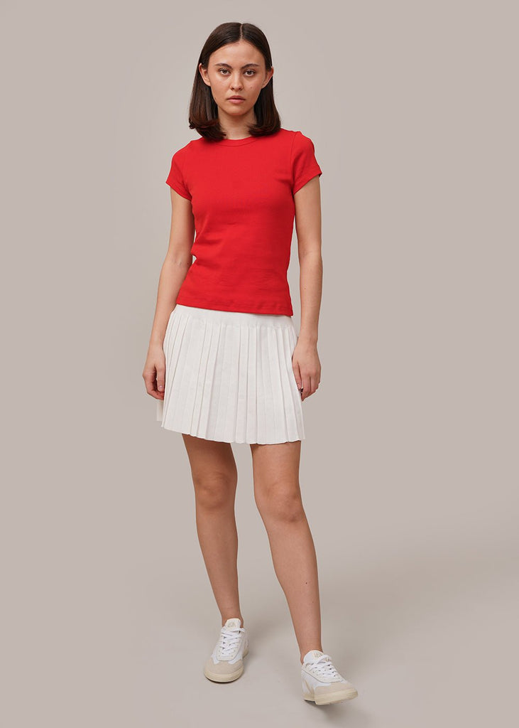 Cordera White Cotton Pleated Skirt - New Classics Studios Sustainable Ethical Fashion Canada