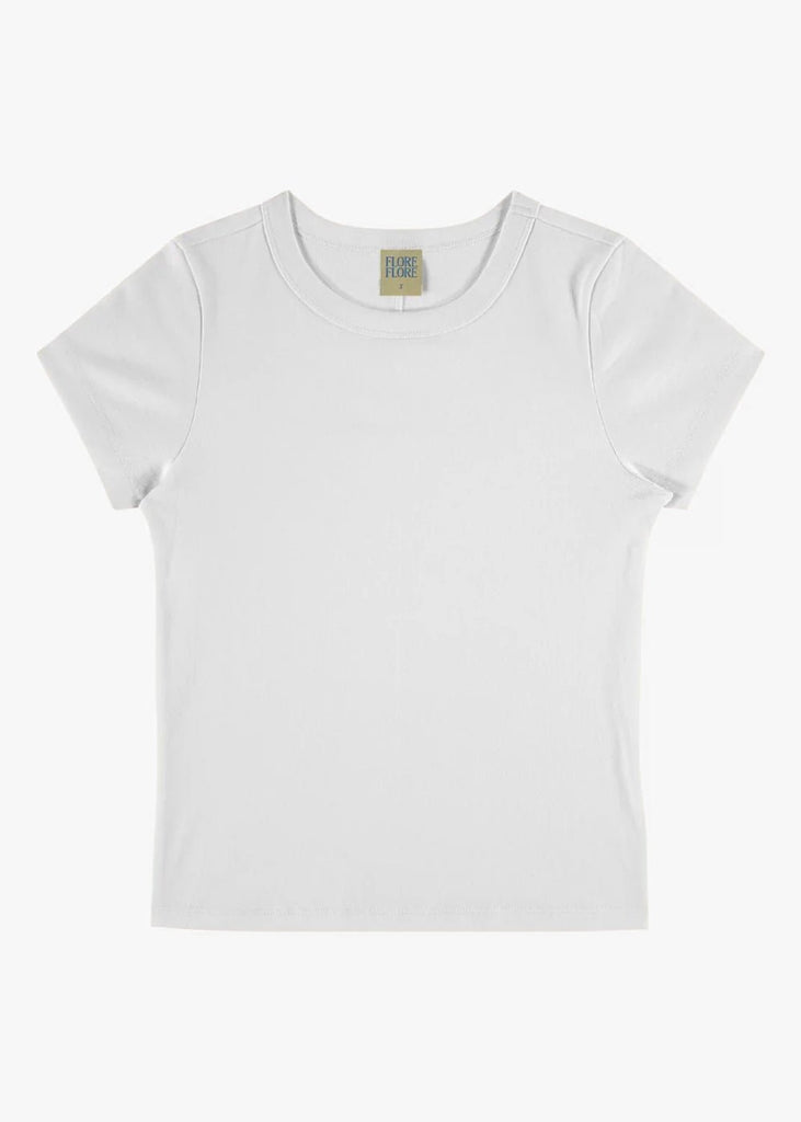 FLORE FLORE White Car Baby Tee - New Classics Studios Sustainable Ethical Fashion Canada