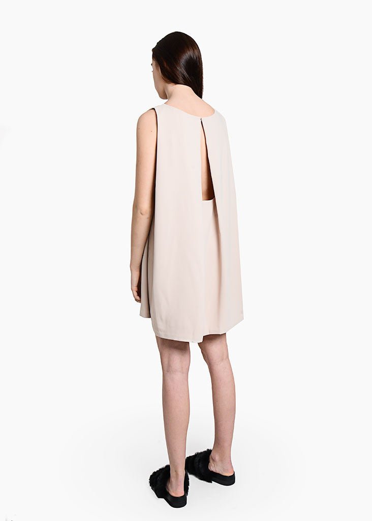 Kaarem Cream Tyh.d Boatneck Open Back Dress - New Classics Studios Sustainable Ethical Fashion Canada