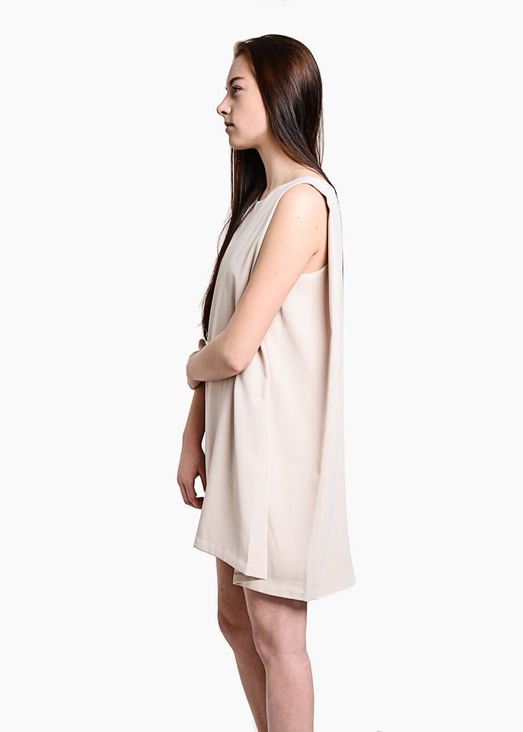 Kaarem Cream Tyh.d Boatneck Open Back Dress - New Classics Studios Sustainable Ethical Fashion Canada