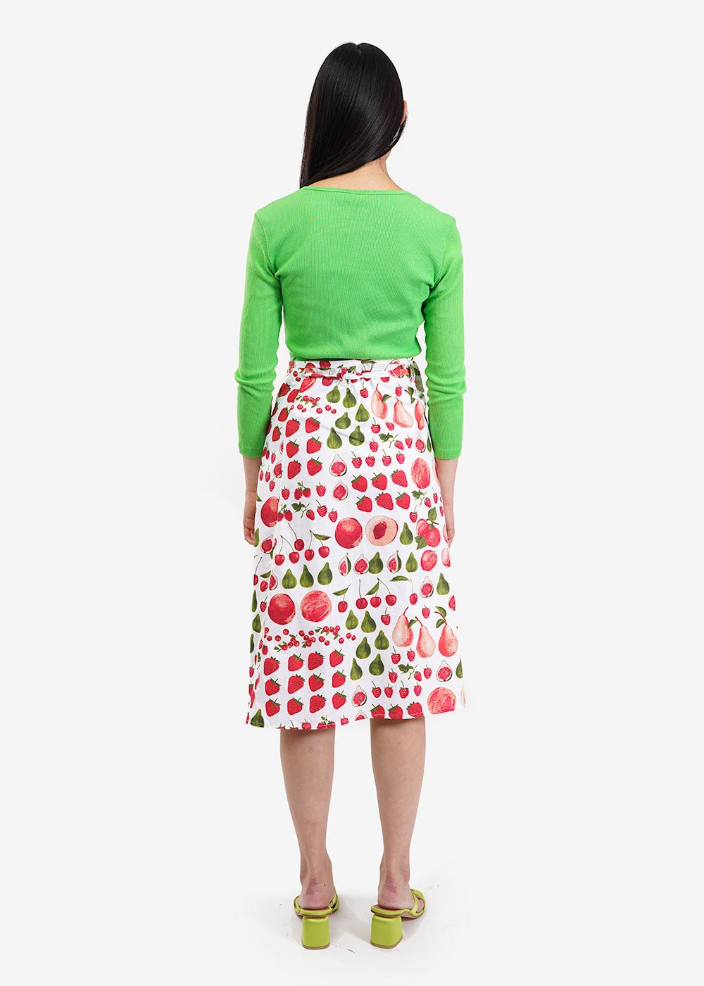 Lisa Says Gah Fruit Print Capri Wrap Skirt - New Classics Studios Sustainable Ethical Fashion Canada