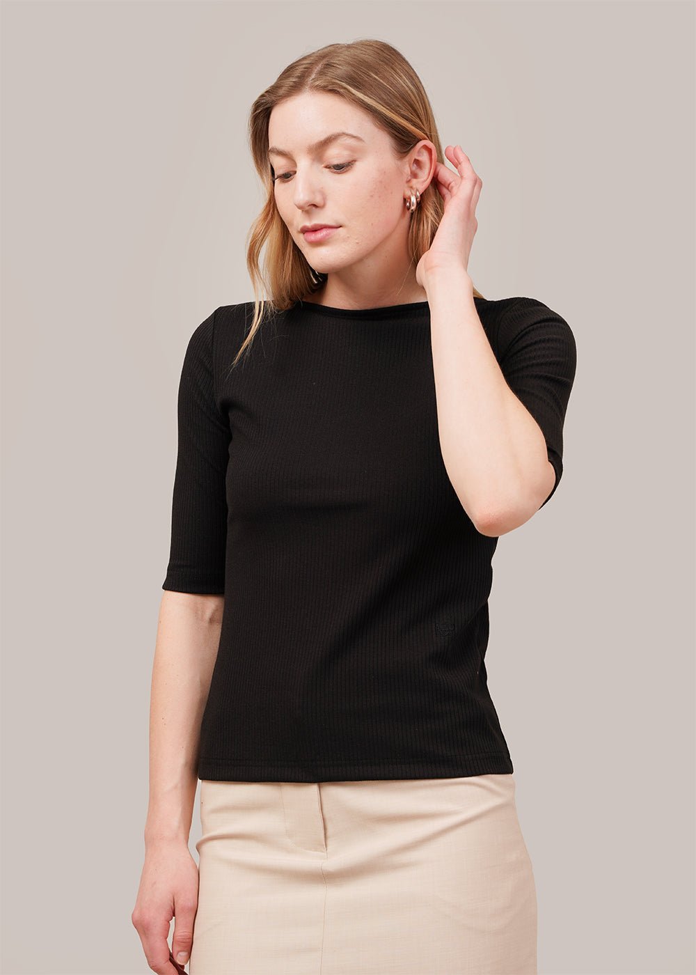 Mijeong Park Black Scoop Back Ribbed Top - New Classics Studios Sustainable Ethical Fashion Canada
