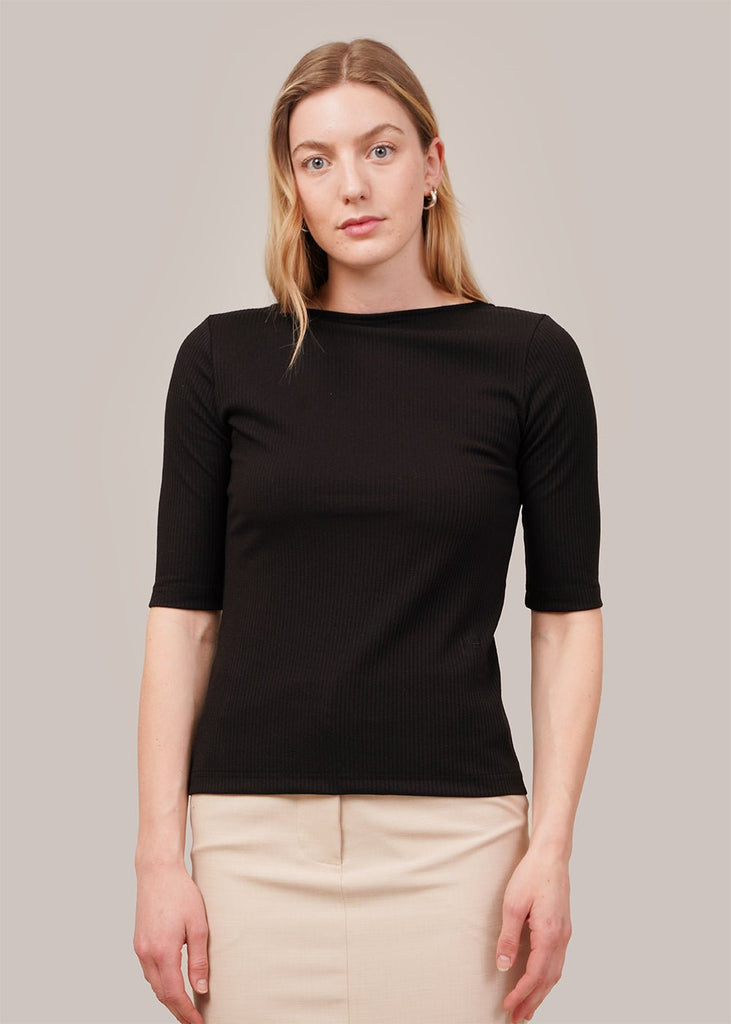 Mijeong Park Black Scoop Back Ribbed Top - New Classics Studios Sustainable Ethical Fashion Canada