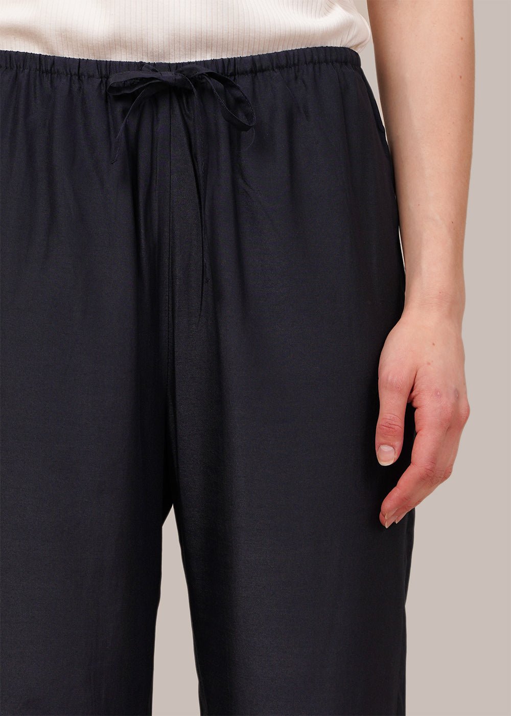 Mijeong Park Navy Drawstring Wide Leg Pants - New Classics Studios Sustainable Ethical Fashion Canada