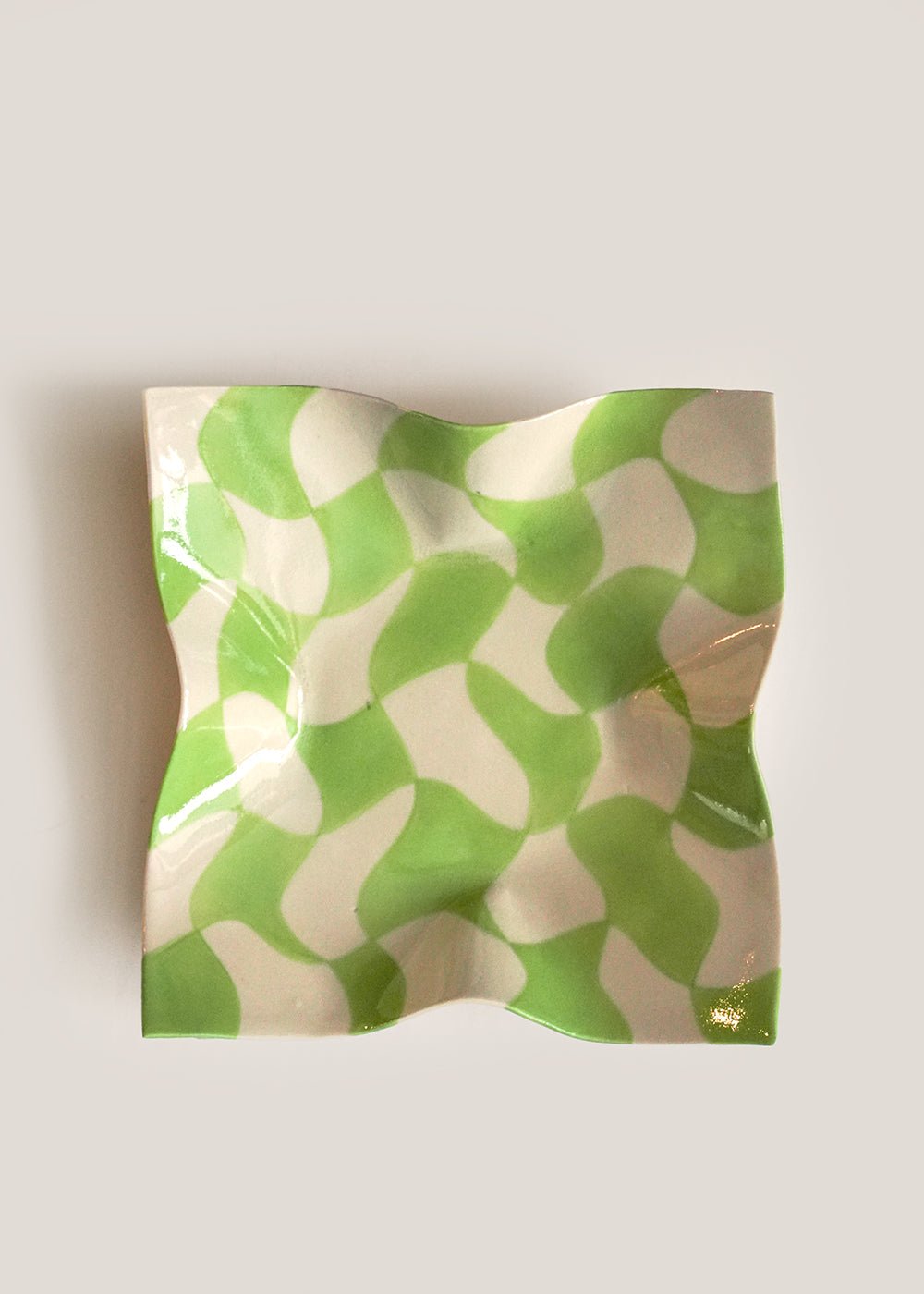 Lime Green Small Wavy Handkerchief Dish