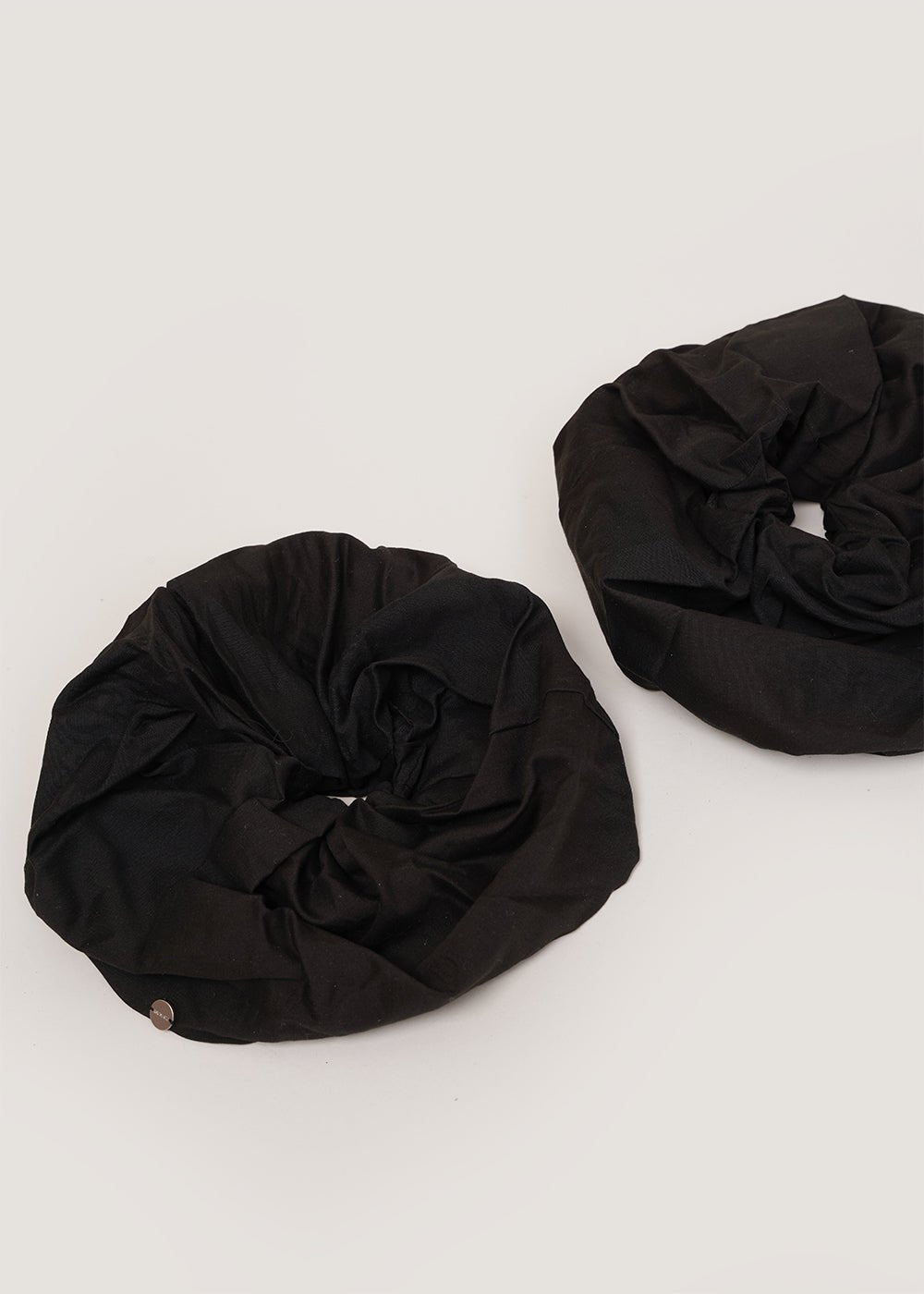 AMOMENTO Black Sheer Cotton Scrunchies - New Classics Studios Sustainable Ethical Fashion Canada