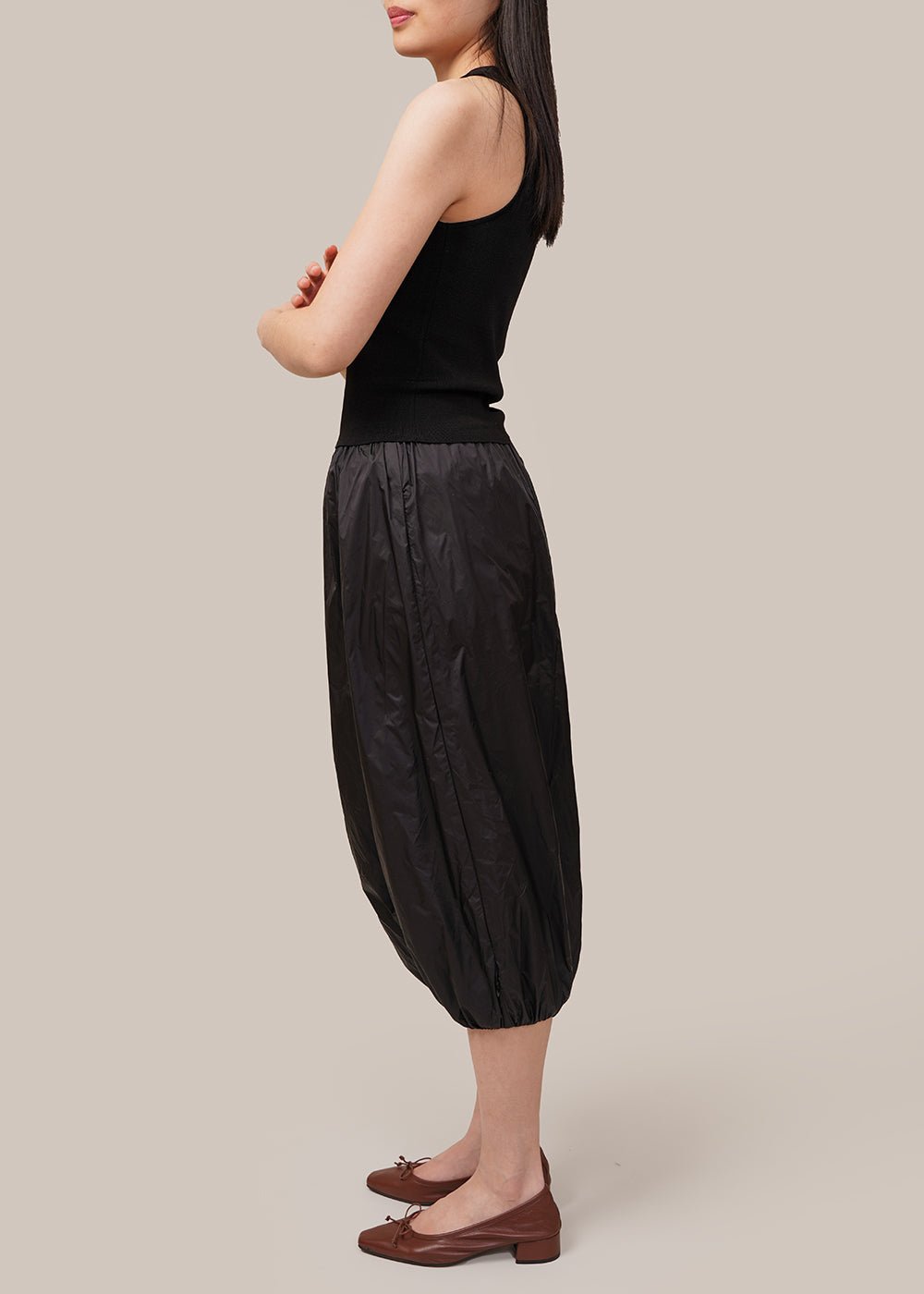AMOMENTO Black Volume Shirring Mini Dress/Bolero - New Classics Studios Sustainable Ethical Fashion Canada
