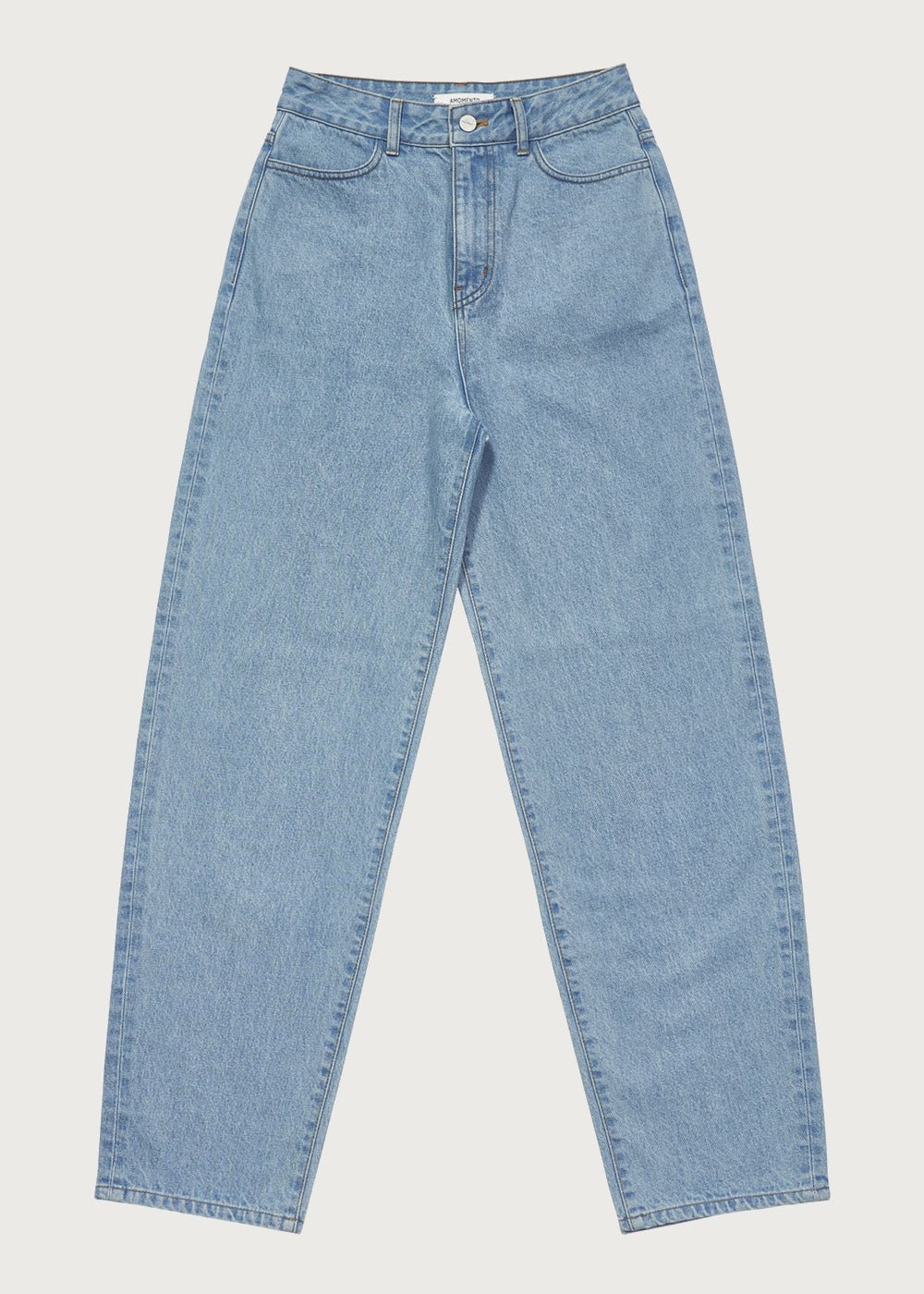 Recycled Cotton Denim Jeans in Light Blue by AMOMENTO – New