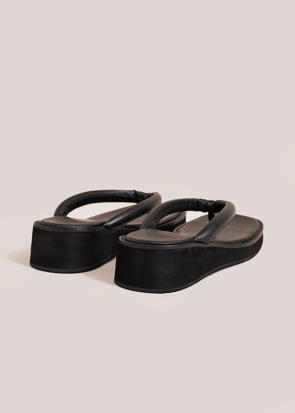 Padded Strap Flip Flop in Black by AMOMENTO – New Classics Studios
