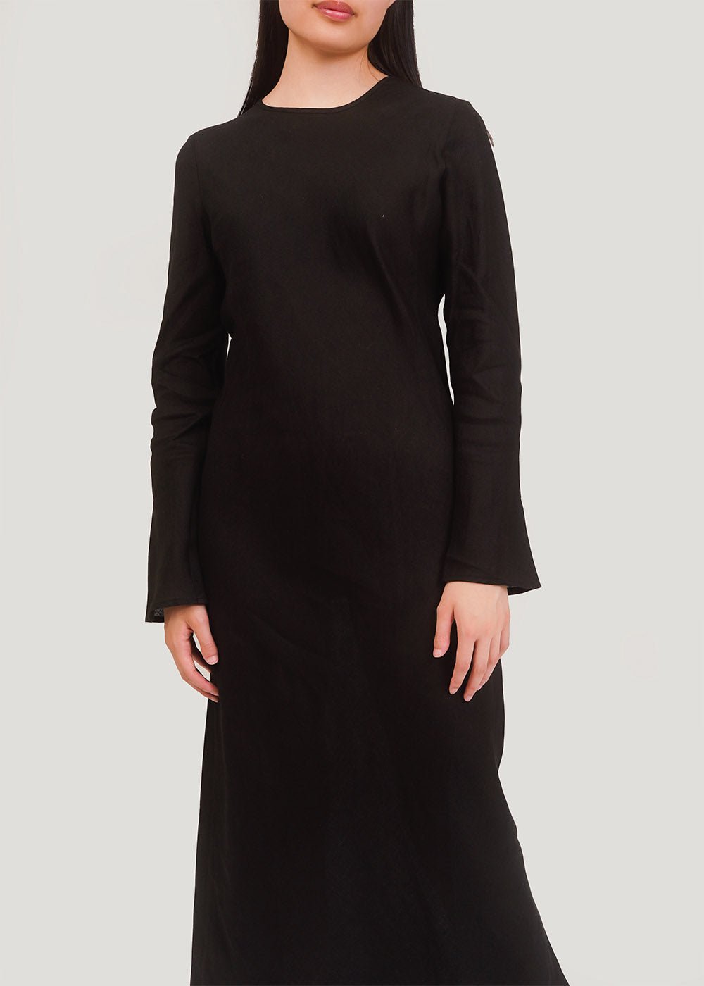 Baserange Black Dydine Longsleeve Dress - New Classics Studios Sustainable Ethical Fashion Canada