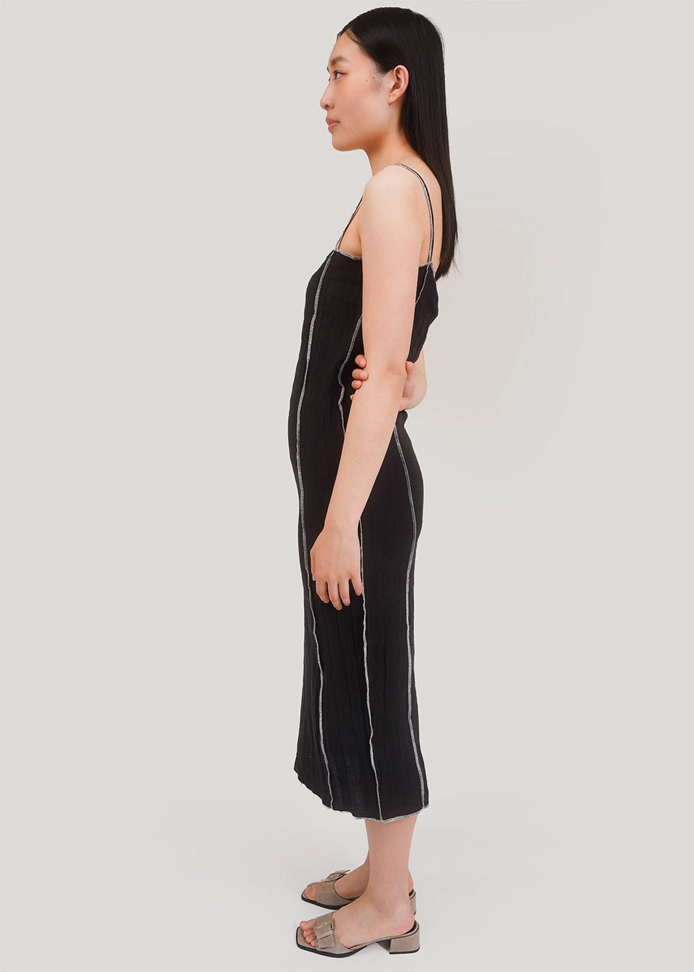 Baserange Black Shok Slip Dress - New Classics Studios Sustainable Ethical Fashion Canada