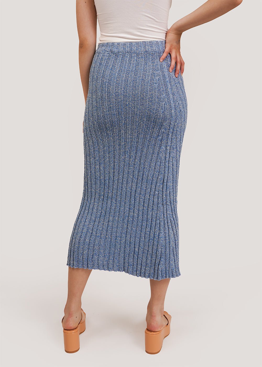 Loulou Skirt in Blue Melange by BASERANGE – New Classics Studios