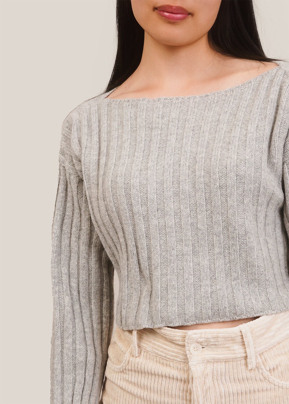 Baserange Grey Melange Macau Sweater - New Classics Studios Sustainable Ethical Fashion Canada
