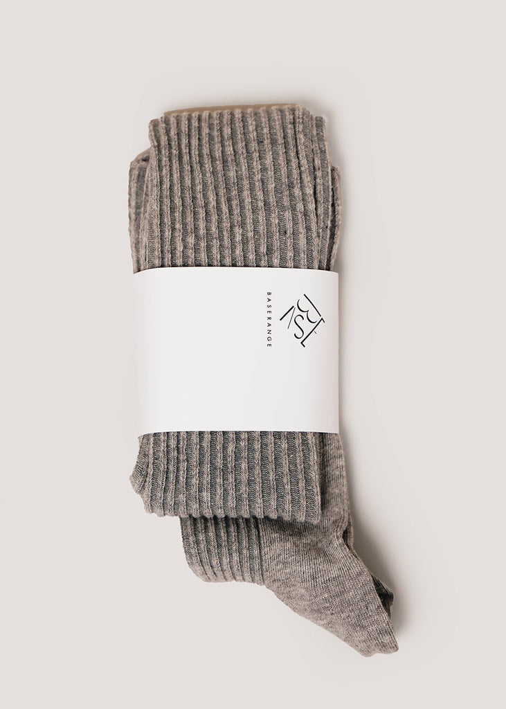 Grey Melange Overknee Socks