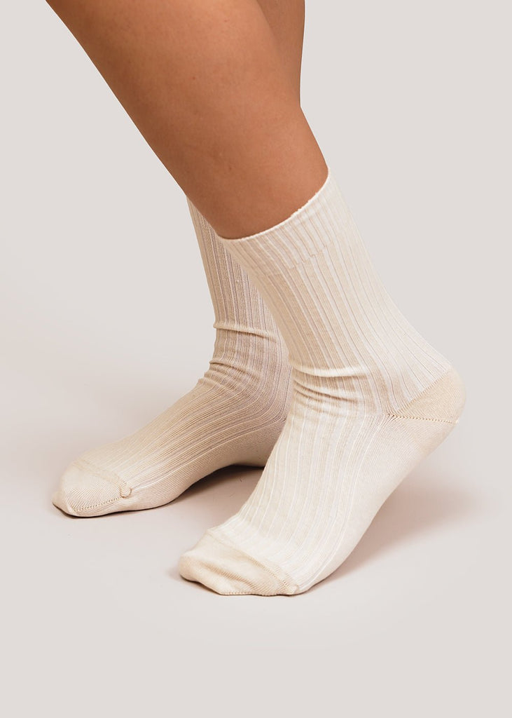 Baserange Undyed Rib Overankle Socks - New Classics Studios Sustainable Ethical Fashion Canada