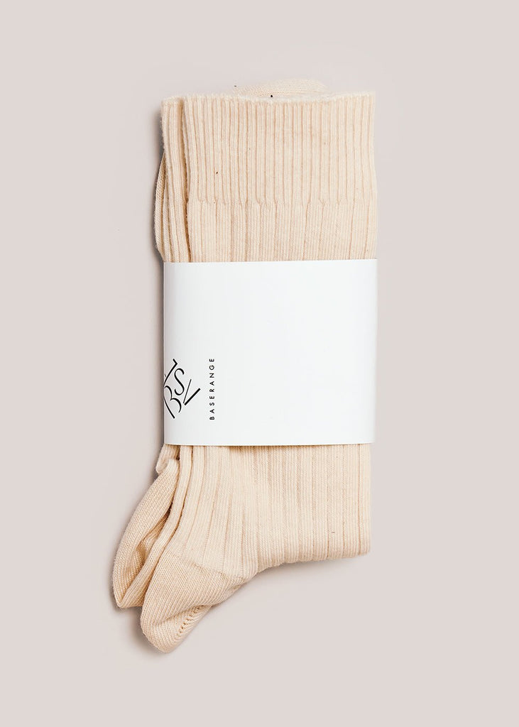 Baserange Undyed Rib Overankle Socks - New Classics Studios Sustainable Ethical Fashion Canada