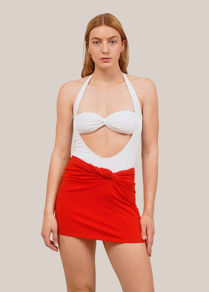 Beaufille White Baes Halter Bodysuit - New Classics Studios Sustainable Ethical Fashion Canada