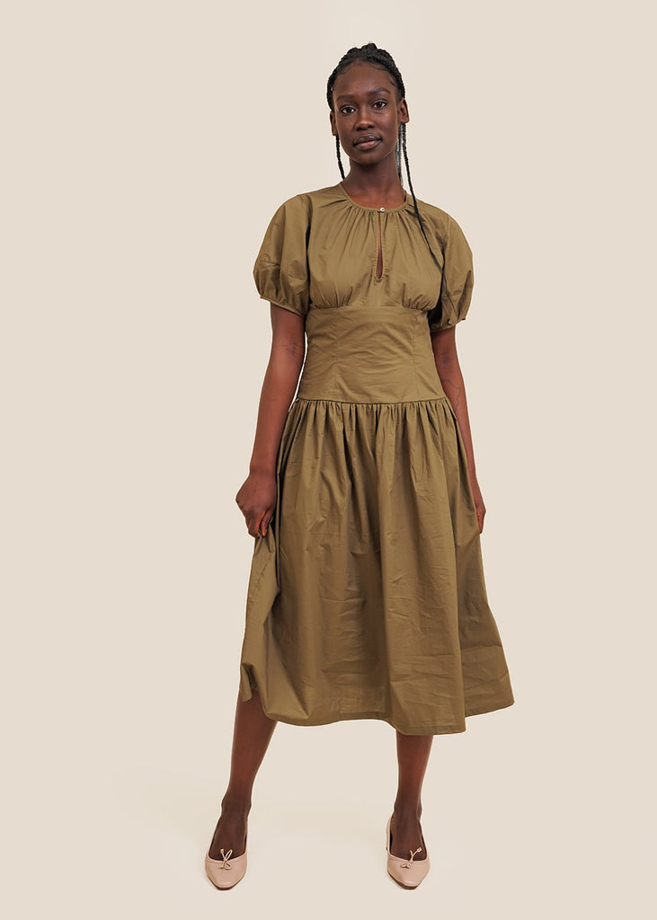 Bronze Age Smoked Olive Drea Dress - New Classics Studios Sustainable Ethical Fashion Canada