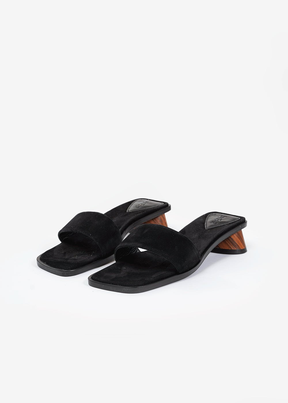 BY FAR Black Suede Sonia Mule - New Classics Studios Sustainable Ethical Fashion Canada