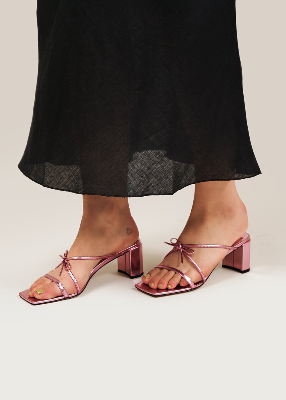 Sandals Metallic Pink by BY FAR – New Classics Studios