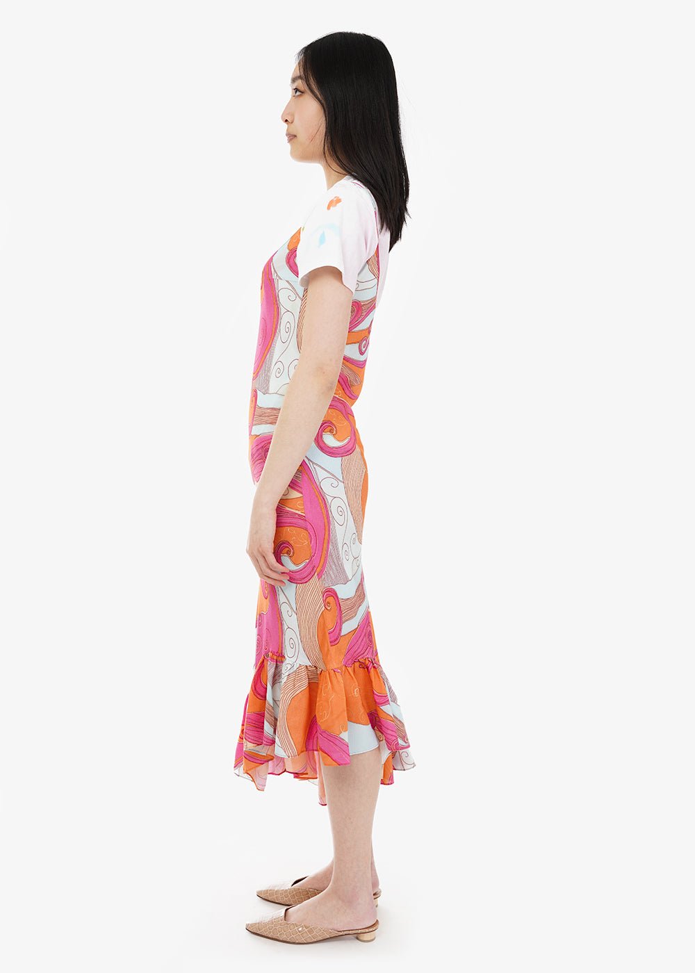 Collina Strada Pink Swirls Michi Dress - New Classics Studios Sustainable Ethical Fashion Canada