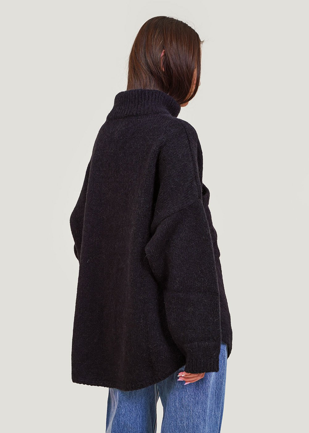 Cordera Black Baby Alpaca Polo Jacket - New Classics Studios Sustainable Ethical Fashion Canada