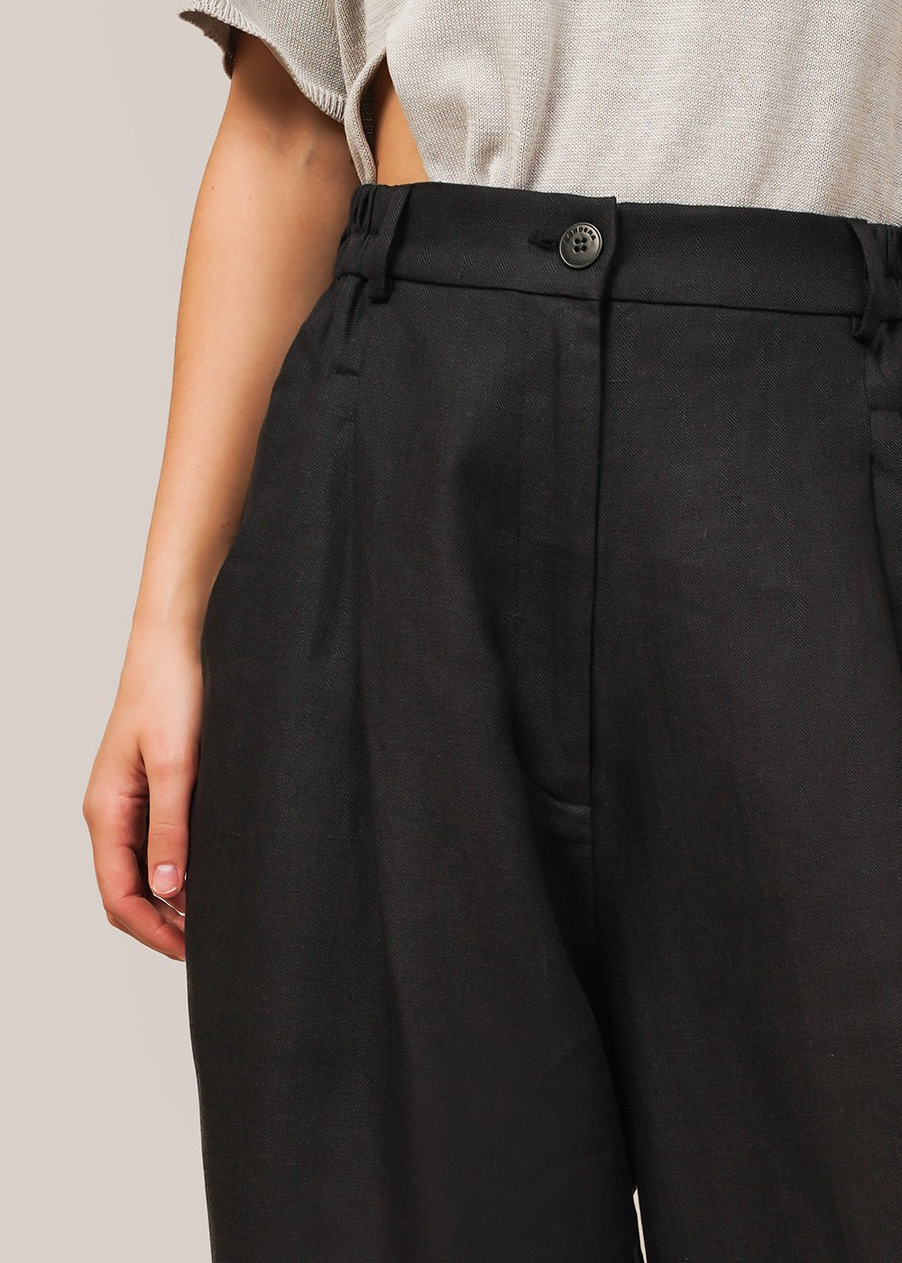 Cordera Black New Age Linen Pants - New Classics Studios Sustainable Ethical Fashion Canada