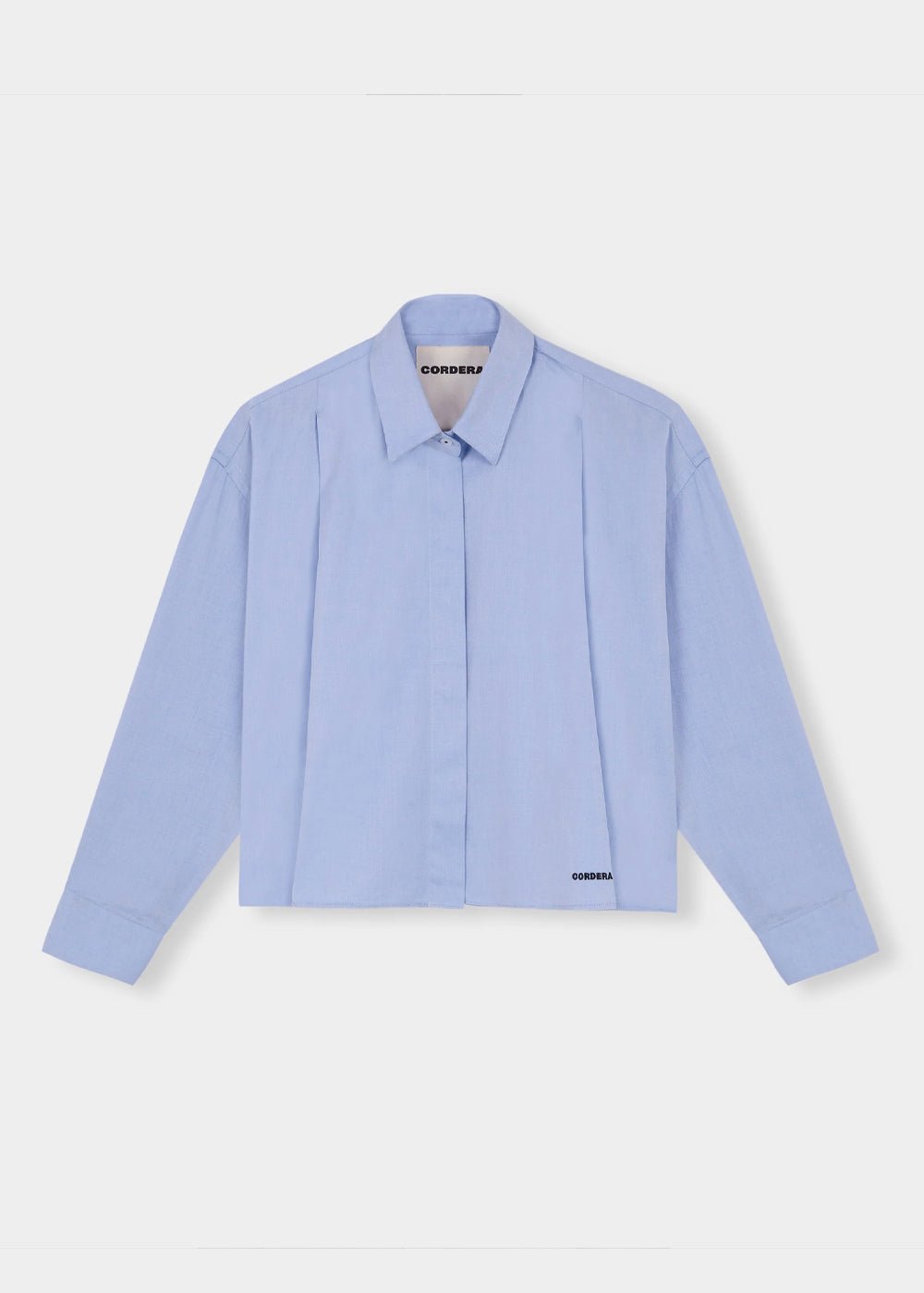 Cordera Blue Front Pleats Shirt - New Classics Studios Sustainable Ethical Fashion Canada