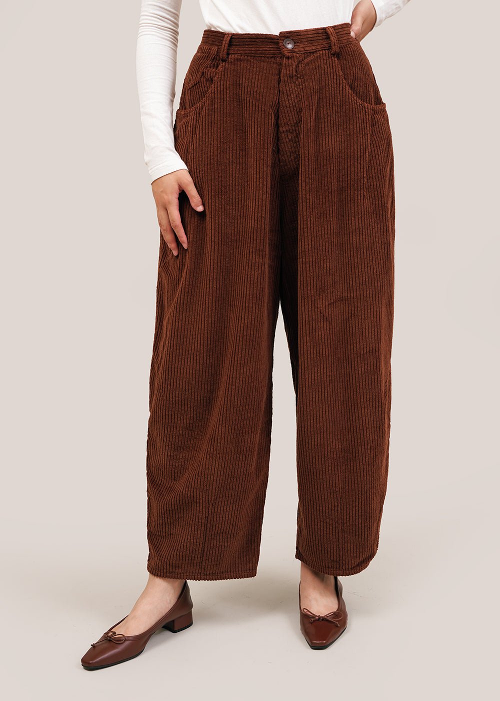 SIGNE PARIS Womens Designer Pants Brown Wide Leg Made in France Size 10 US  NEW