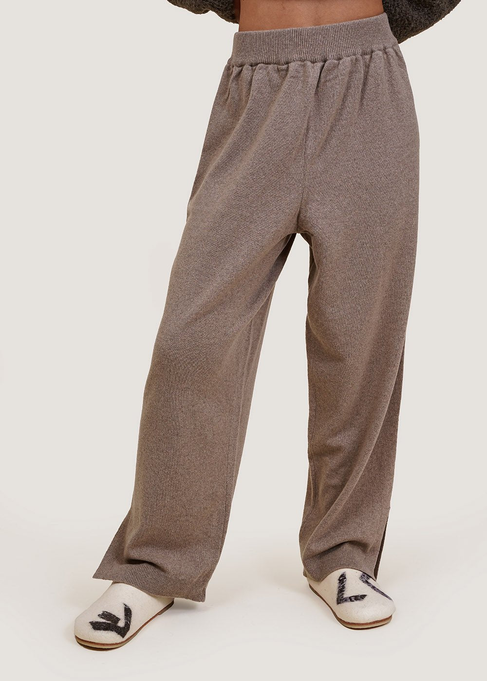 Drawcord Pants - Taupe, Wide Leg Pant, Organic Cotton