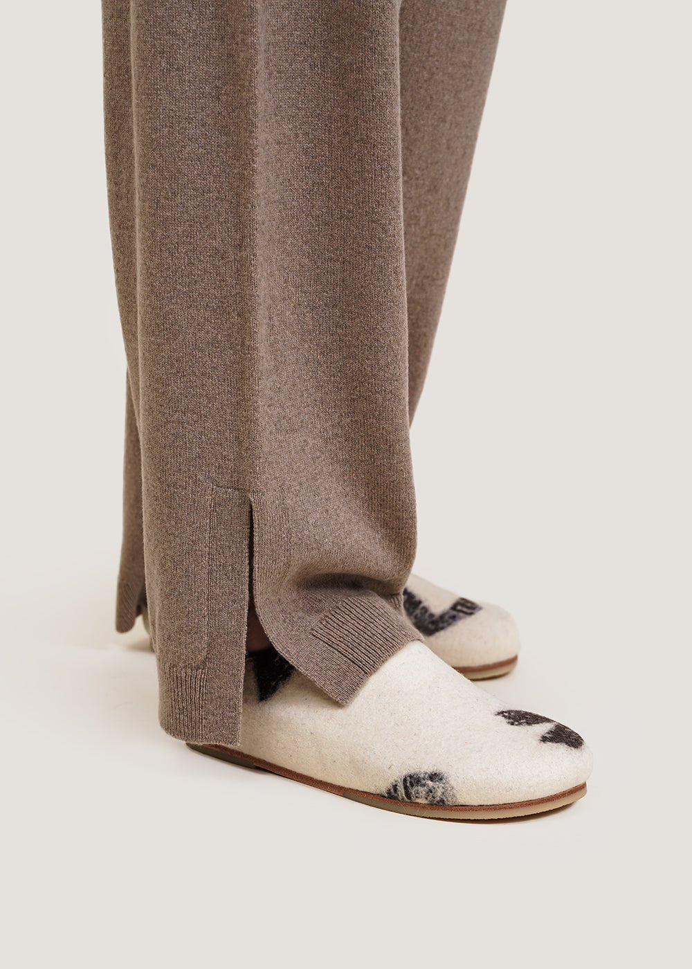 Cordera Taupe Cashmere Knit Pants - New Classics Studios Sustainable Ethical Fashion Canada